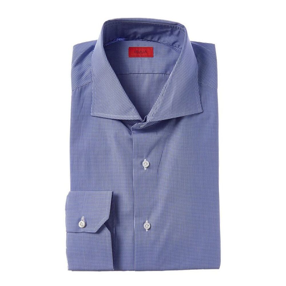 Isaia Mens  Mix Dress Shirt, Blue